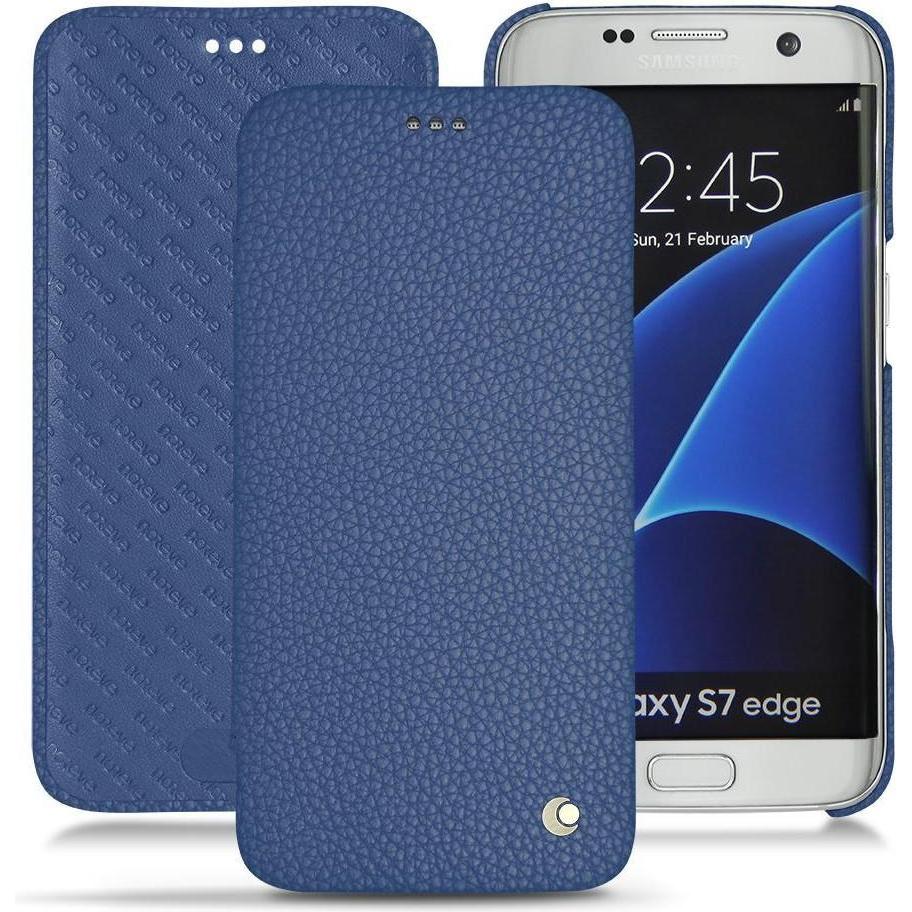 Noreve Lederschutzhülle horizontal (Samsung Galaxy S7 Edge), Smartphone Hülle, Blau