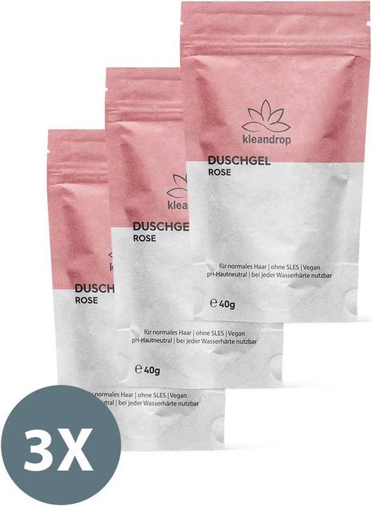 Produktbild Kleandrop Pulver,Body Care Kiss Rose Refill 3er (200 ml)