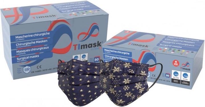 Produktbild Timask Einweg-Mundschutz Weihnachtsedition (50 Stk) (Typ IIR, 50 x)