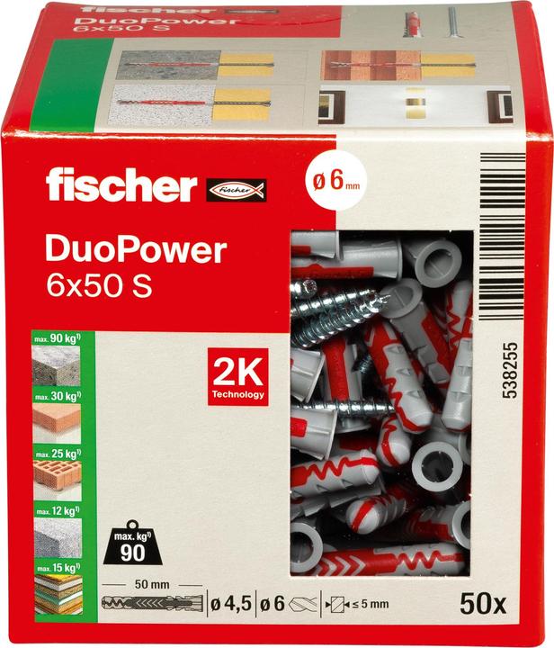 Actual product image Fischer DuoPower 6x50 S (50 pcs.)