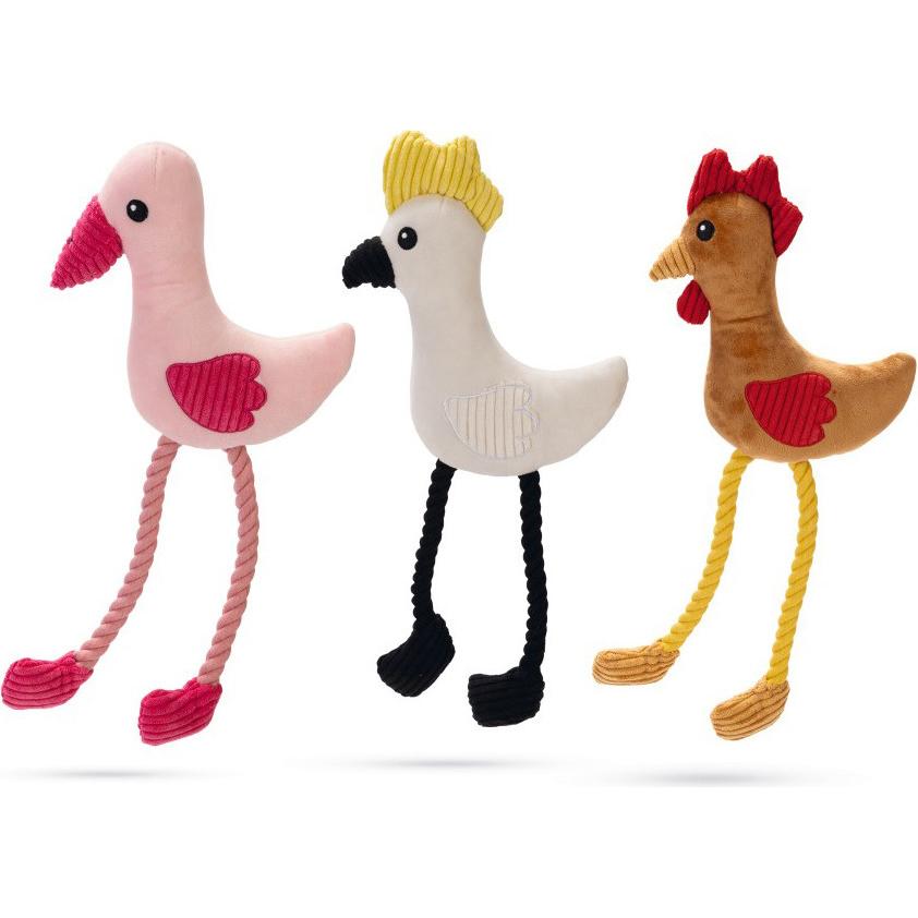Thumbnail - Beeztees Plüschspielzeug Flamingo Flami, Papagei Parki und Huhn Kippi (Hundespielzeug), Hundespielzeug