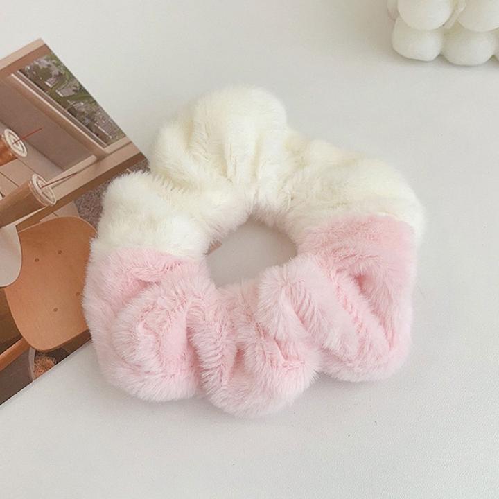 Image du produit Avizar Scrunchie Weicher Bicolor Minky Flausch Pixie & Dixie (Élastiques à cheveux)