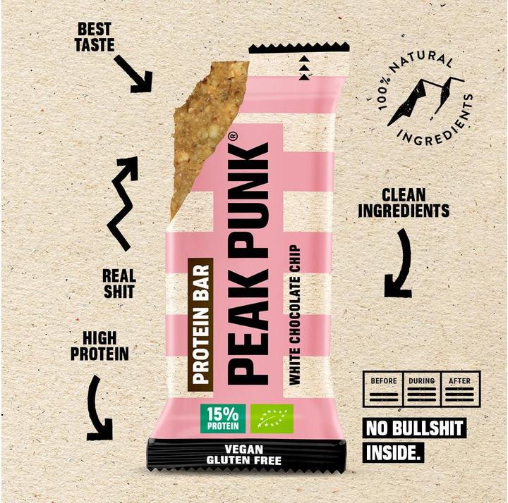 Produktbild Peak Punk Bio Protein Bar (Weisse Schokolade, 12 Stk., 660 g)