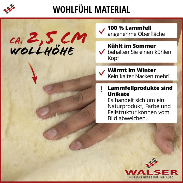 Image du produit Walser Appuie-nuque Mila en peau d'agneau noir