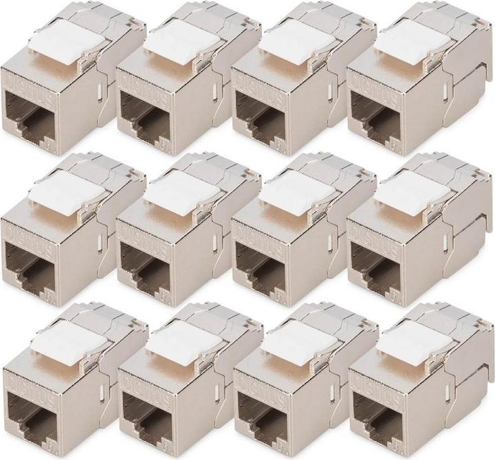 Actual product image Digitus CAT 6A compact keystone module, shielded, tool-free mounting connection, 12 pcs. (Keystone module)