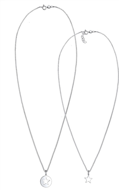 Immagine prodotto Elli Mutter Kind Set Stern-Anhänger Cut Out Design (Argento, 45 cm)