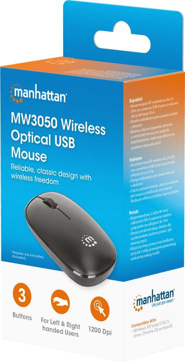 Actual product image Manhattan MW3050 Wireless USB mouse (Wireless)