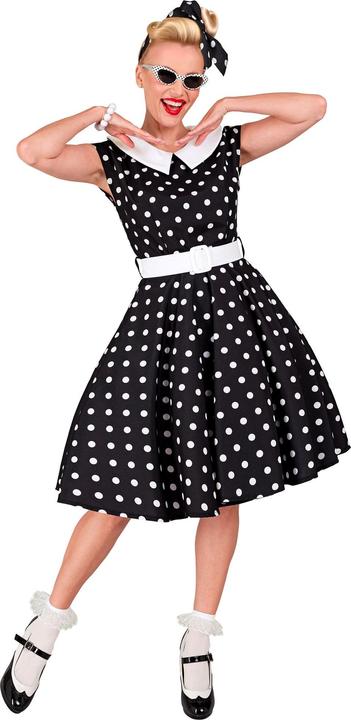 Image du produit Widmann MODE ROCK'N'ROLL DES ANNÉES 50 NOIR (robe avec jupon, ceinture, serre-tête), S (S)