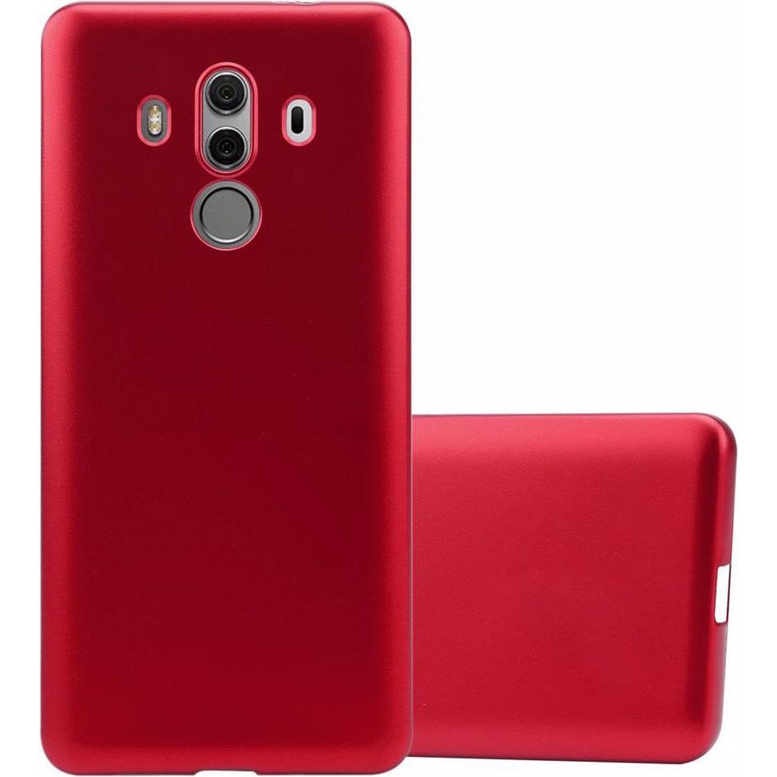 Cadorabo TPU Matt Metallic Cover (Huawei Mate 10 Pro), Smartphone Hülle, Rot