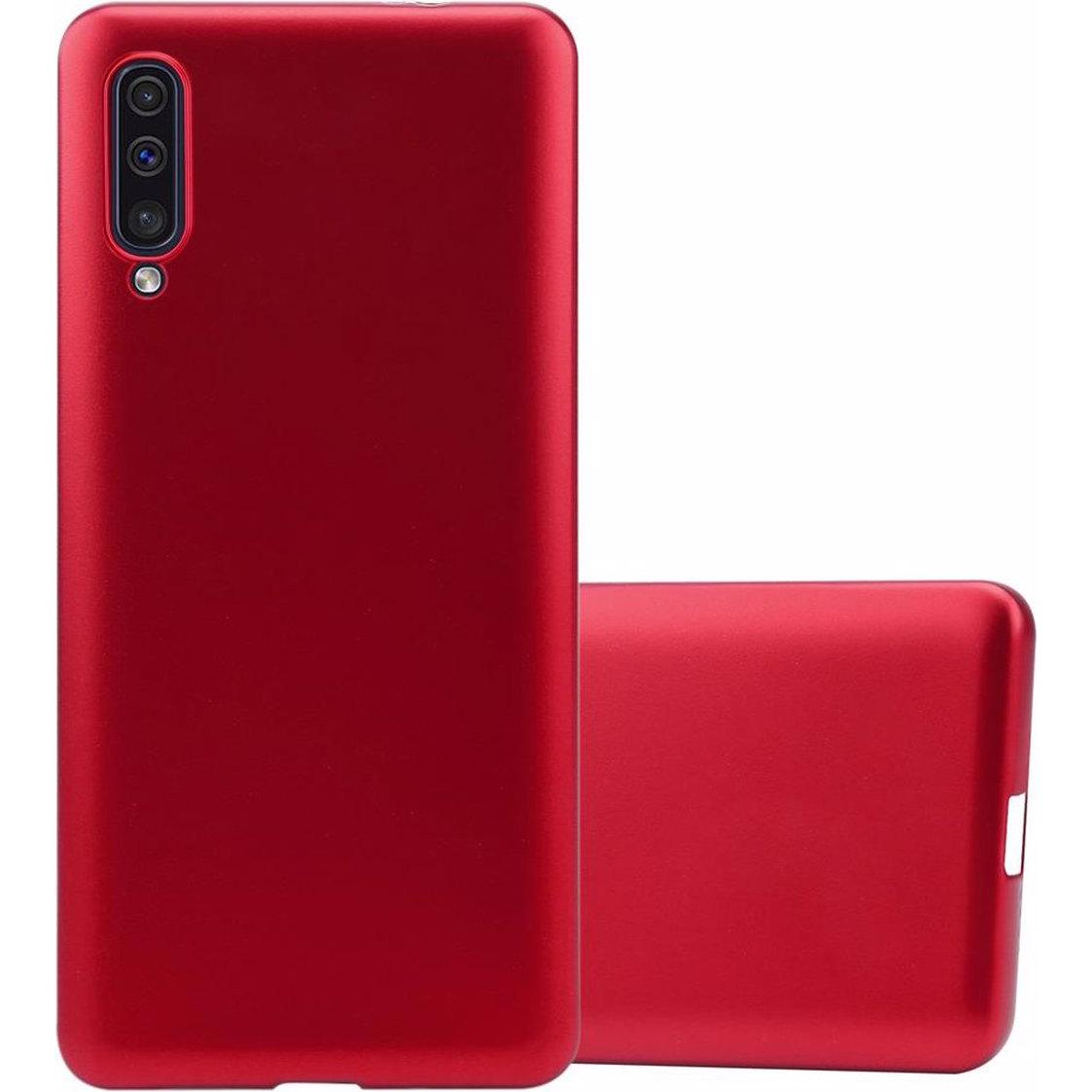 Cadorabo TPU Matt Metallic Cover (Samsung Galaxy A30s, Samsung Galaxy A50s), Smartphone Hülle, Rot