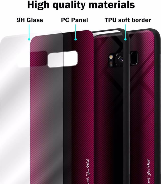 Actual product image Cadorabo TPU Striped Glass Cover (Samsung Galaxy S8+)