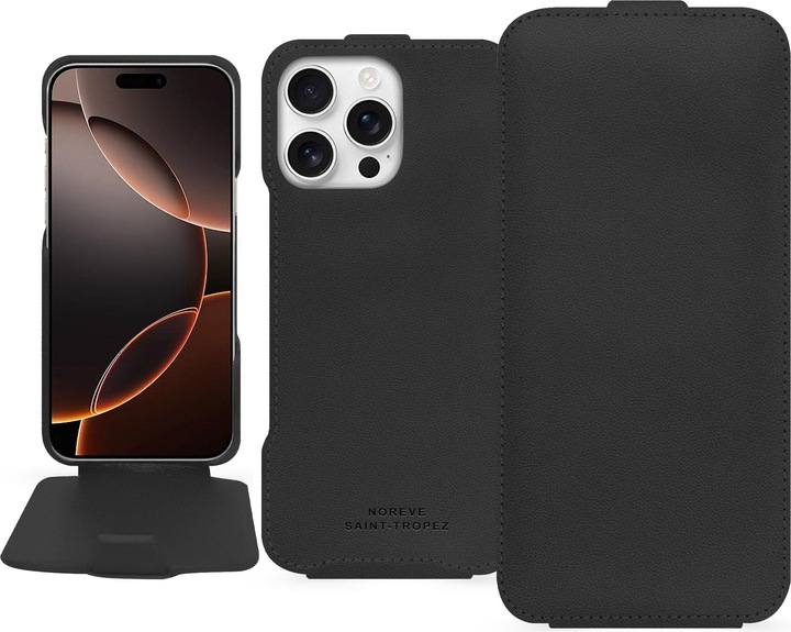Noreve Lederschutzhülle vertikal (Apple iPhone 16 Pro)