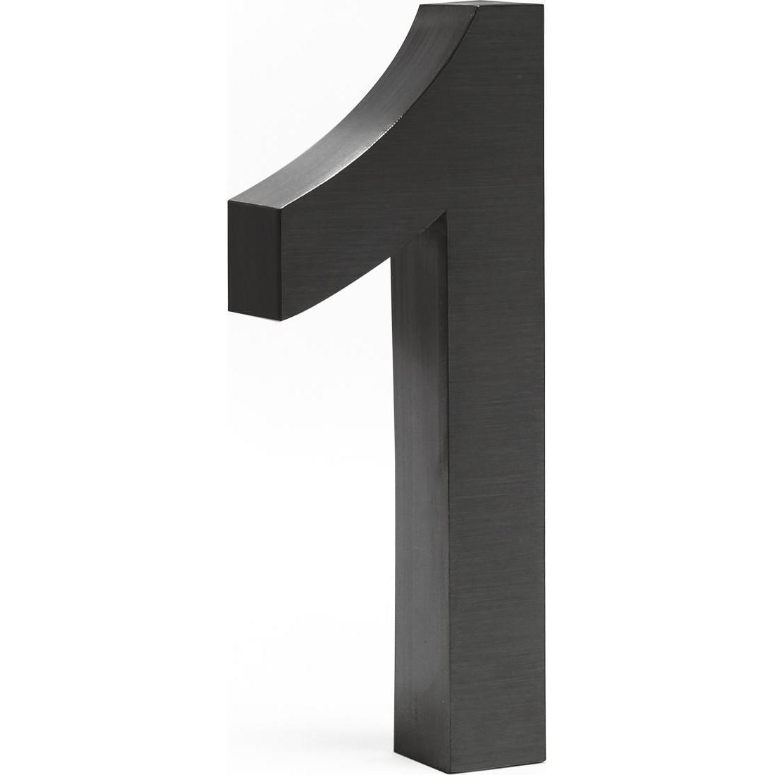 Wiltec, Hausnummer + Türschild, Hausnummer 1 Edelstahl Hausnummer modern 3D-Design rostfrei