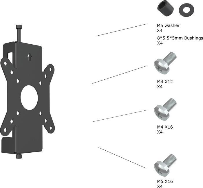 Immagine prodotto Multibrackets Supporto fisso VESA 75x75-100x100, per sistema Pro (Adattatore / Piastre di montaggio)
