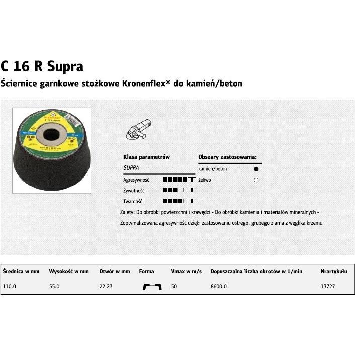 Thumbnail - Klingspor, Schleifmittel, Schleiftopf C 16 R Supra Ø 110x22,23 mm (P100, P16)