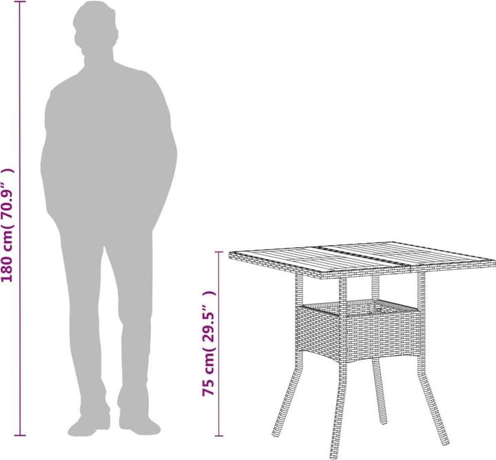 Produktbild vidaXL Gartentisch (80 x 80 x 75 cm)
