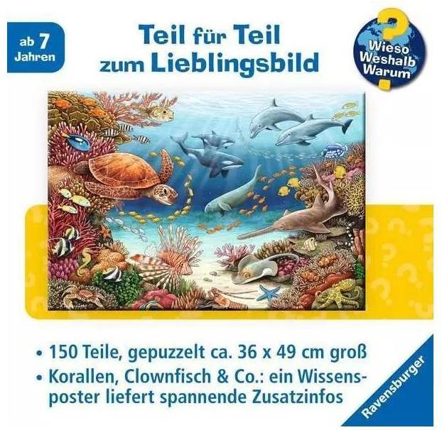 Actual product image Ravensburger Sea creatures on the coral reef (150 pieces)