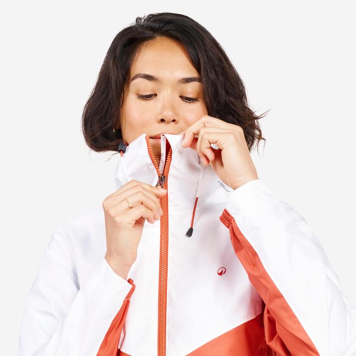 Actual product image Tribord Regenjacke Segeln Damen wasserdicht 100 weiss/orange (S)