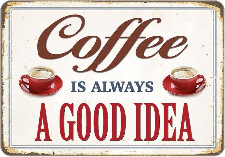 Tin Sign Coffee Idea (16.5 x 11.5 cm)