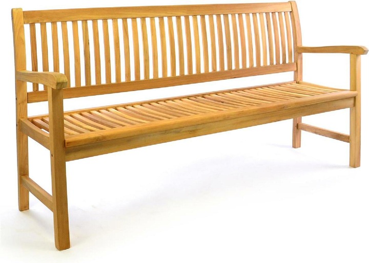 Produktbild VCM 3-Sitzer Gartenbank Parkbank hochwertig massiv Teak Holz natur 180cm