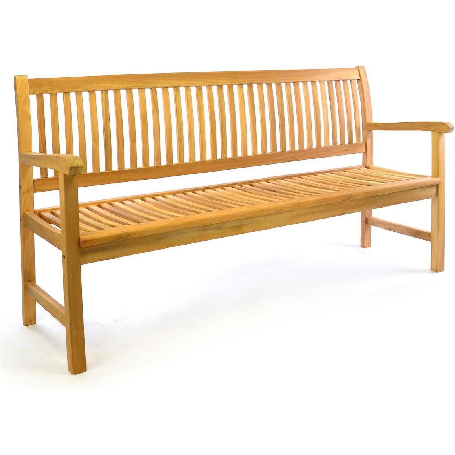 VCM, Gartenbank, 3-Sitzer Gartenbank Parkbank hochwertig massiv Teak Holz natur 180cm