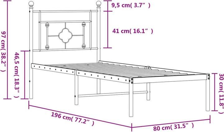 Image du produit vidaXL Bettgestell (80 x 200 cm)