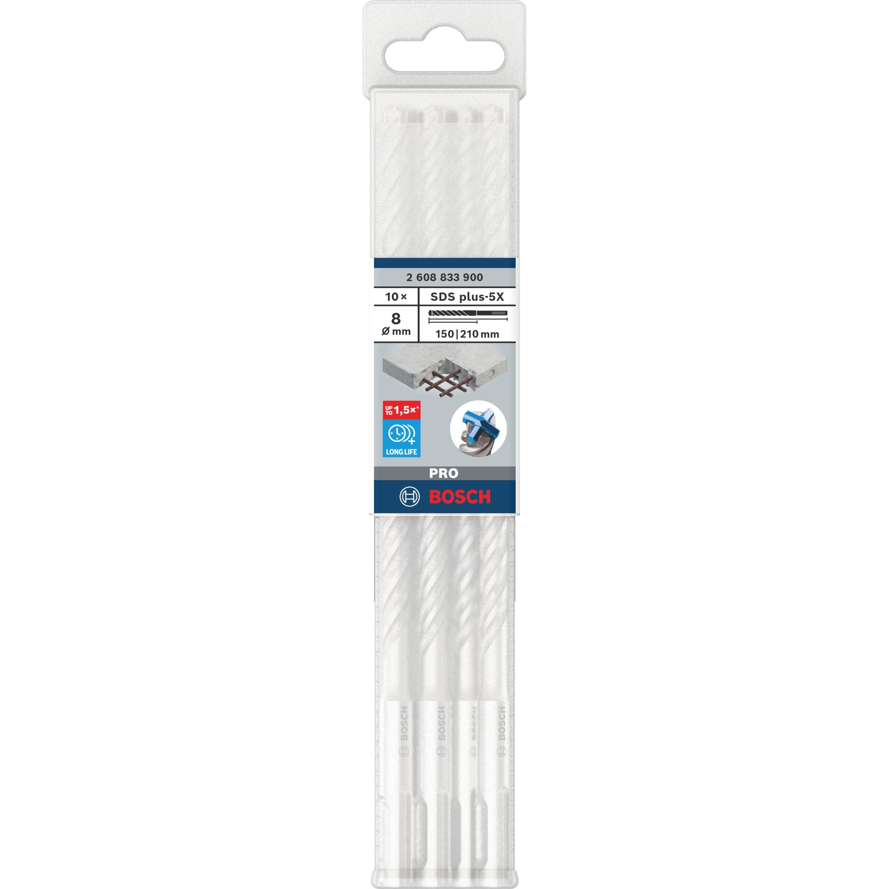 Thumbnail - Bosch Professional Zubehör, Bohrereinsatz, PRO SDS plus-5X Hammerbohrer, 8 x 150 x 210 mm (8 Millimeter)