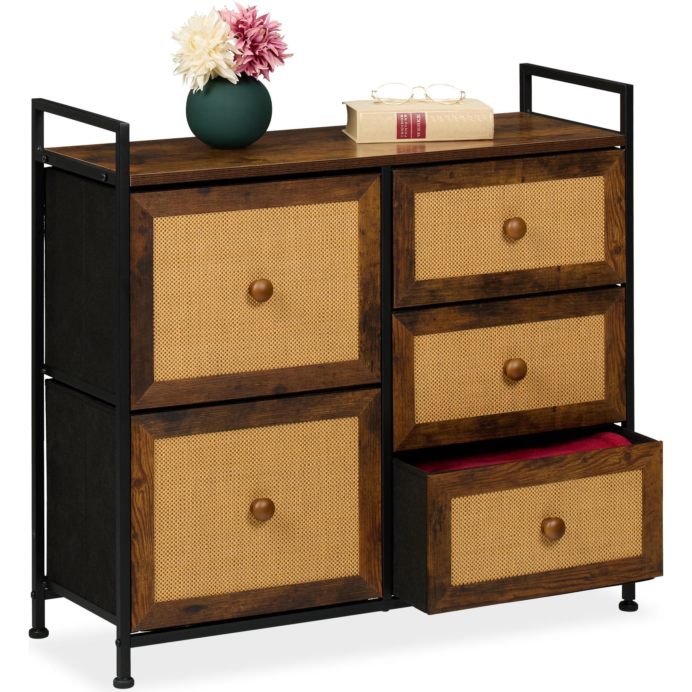 Relaxdays, Kommode + Sideboard, Kommode (85 x 31.5 x 77 cm)