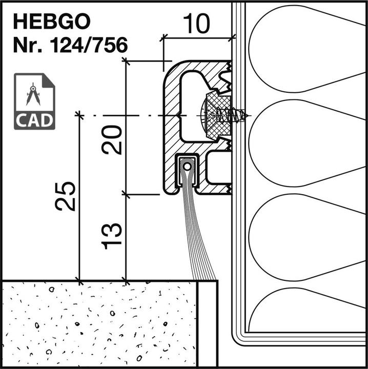 Actual product image Hebgo Retaining profiles 124/126
