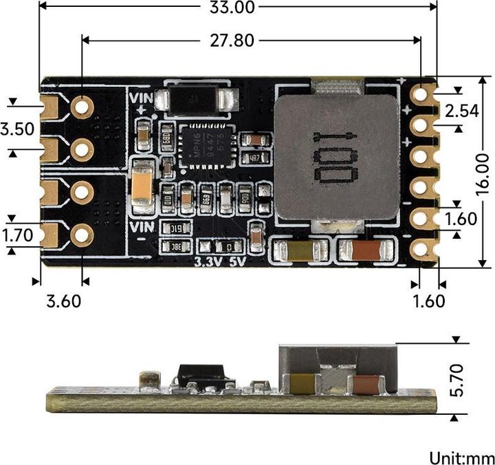Produktbild WaveShare 6-36V auf 5V/3.3V 4A DC-DC Buck Abwärtswandler Step Down