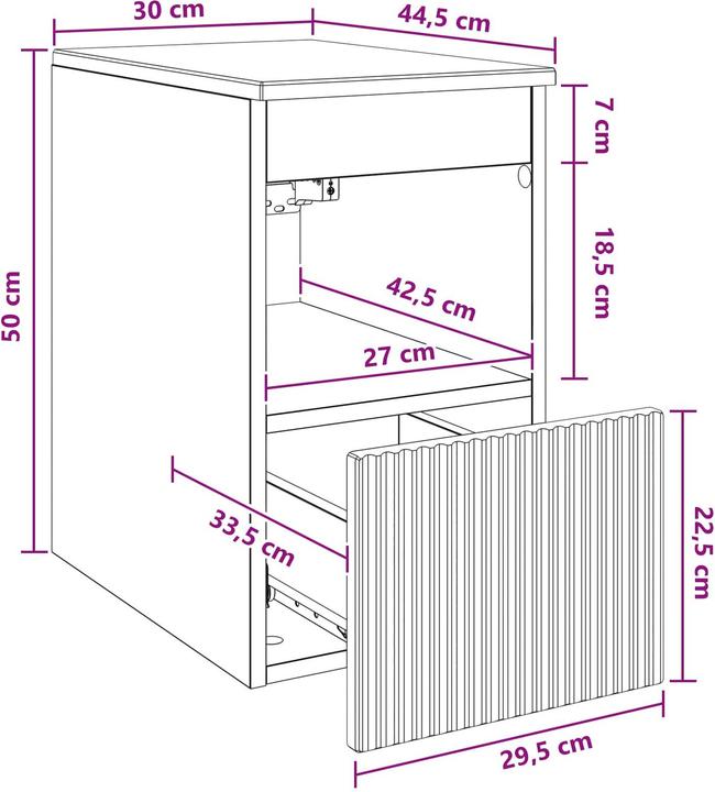 Produktbild vidaXL Badezimmerschrank (44.50 x 30 x 50 cm)