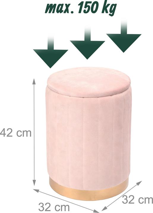 Produktbild Relaxdays Hocker aus Samt mit Stauraum