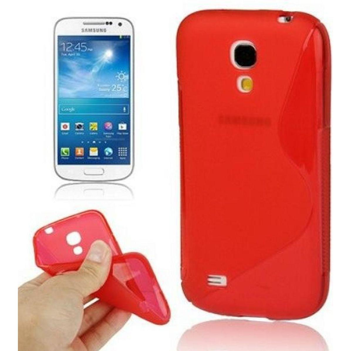 König Design Schutzhülle S Curve TPU Case für Handy Samsung Galaxy S4 mini i9190 Rot (Samsung Galaxy S4 mini), Smartphon...