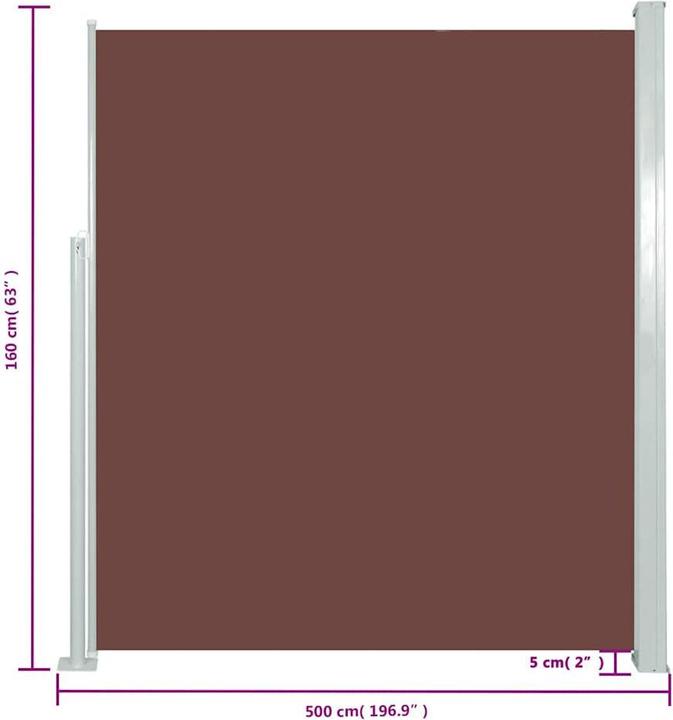 Produktbild vidaXL Balkon-Seitenmarkise (5 m)