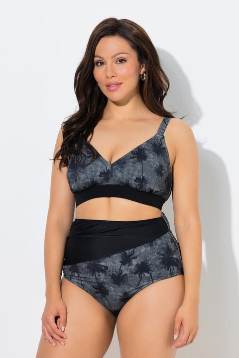 Actual product image Ulla Popken Palm Tree Print Two Piece Bikini Set (46)