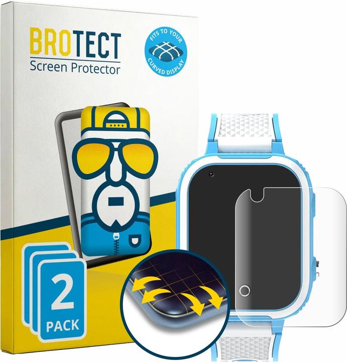 Produktbild BROTECT Fullscreen für Olivfant Kids Smartwatch 1.44" Schutzfolie Displayschutz Folie Klar Transparent