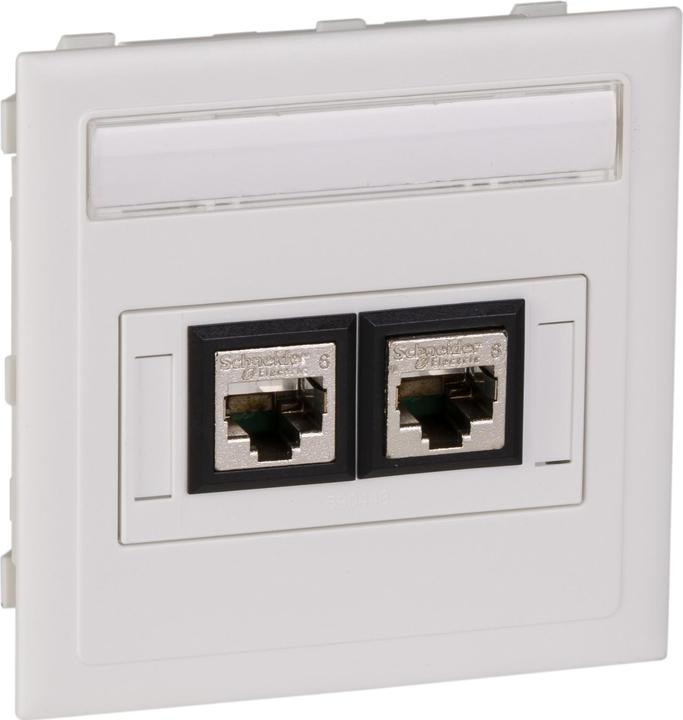 Actual product image Schneider Connection set flat 2XActassi 250 cat6 STP white RAL9016 Type:CYB-DP 5974106 (Plugs and connectors)