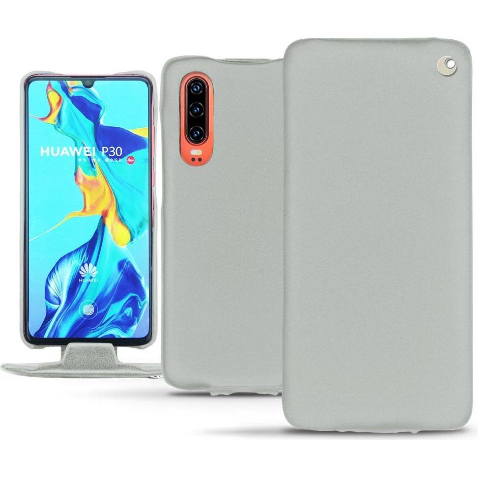 Noreve Lederschutzhülle vertikal (Huawei P30), Smartphone Hülle, Grau