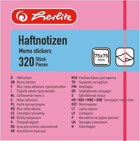 Actual product image Herlitz Sticky notes, 75 x 75 mm, neon colors