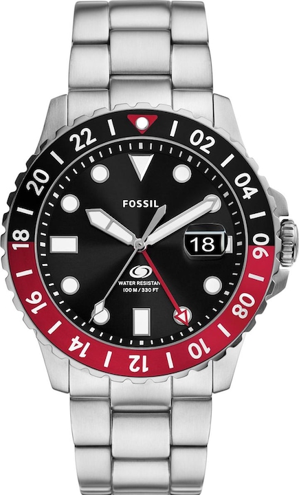 Fossil Herrenuhr BLUE GMT (Analoguhr, 46 mm)