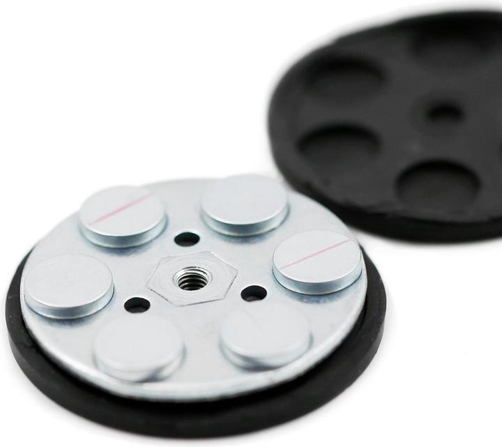 Actual product image Supermagnete Magnet system round rubber-coated with internal thread (2x)