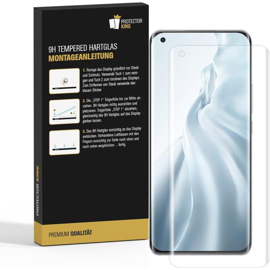 Thumbnail - Protectorking 6x echtes Tempered 9H Panzerhartglas 3D KLAR (6 Stück, Xiaomi Mi 11 Pro), Smartphone Schutzfolie