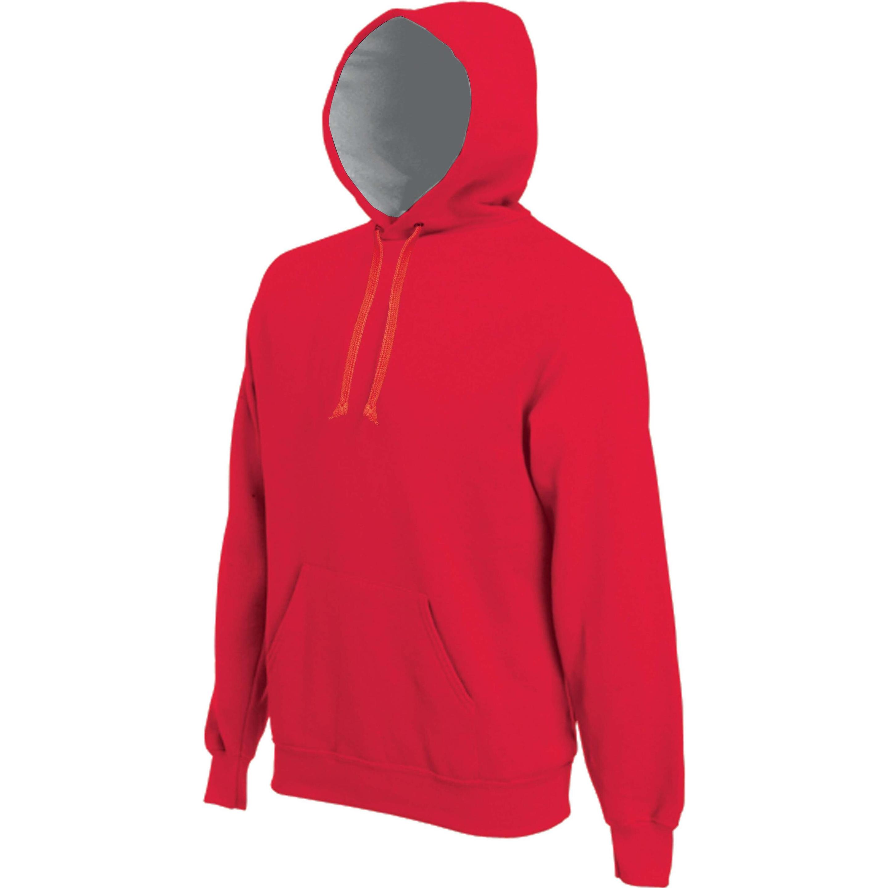 Kariban, Herren, Pullover, bande contrasté, Rot, (XXL)