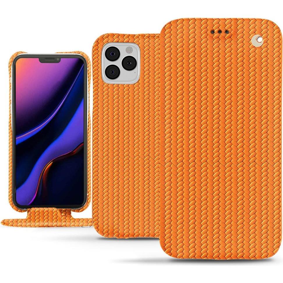 Noreve Lederschutzhülle vertikal (Apple iPhone 11 Pro), Smartphone Hülle, Orange
