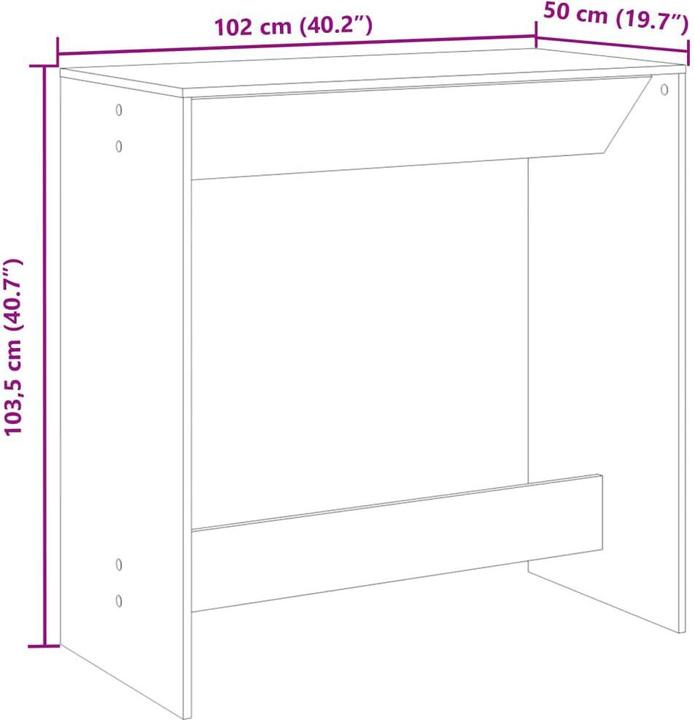 Produktbild vidaXL Bartisch (102 x 50 x 103.50 cm)