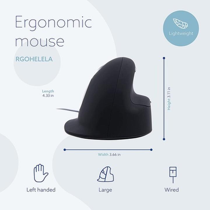 Immagine prodotto R-Go Tools Mouse ergonomico HE grande per mancini (Cablato)