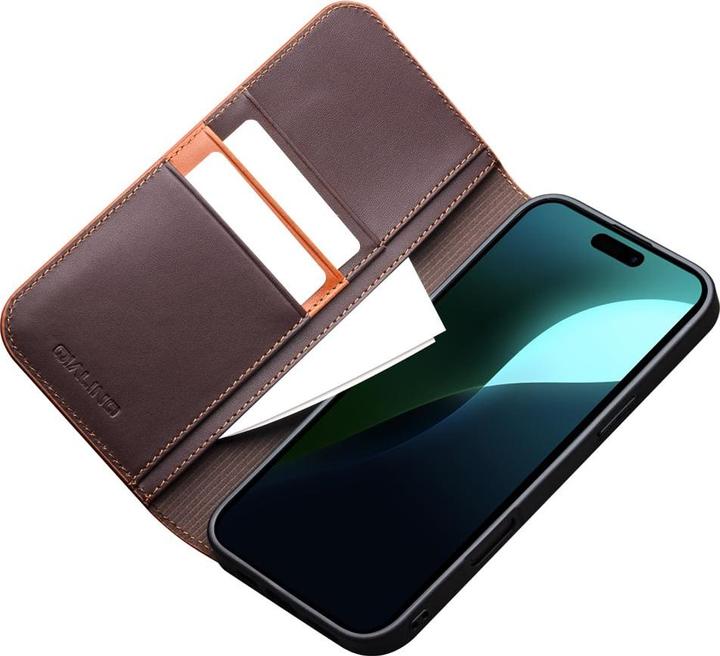 Immagine prodotto QiAlino Fourre Flip cuir véritable foncé mat (Apple iPhone 16)
