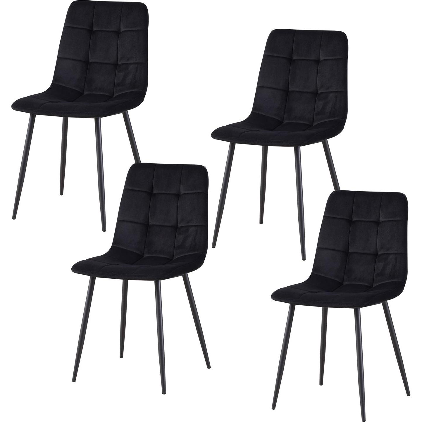 HTI-Living, Stühle, Esszimmerstuhl 4er Set Schwarz Mesa