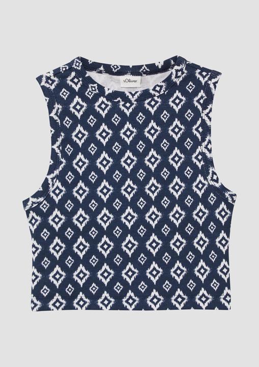 S.Oliver T-Shirt Verkürztes Tanktop aus Rippware im Slim Fit (170, 176)