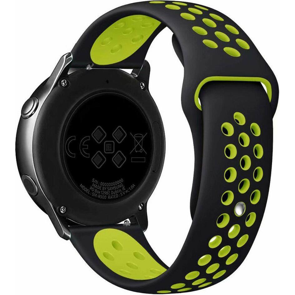 Thumbnail - Strap-it Sportarmband (18 mm, Silikon), Uhrenarmband, Mehrfarbig, Schwarz, Gelb